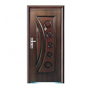 Fire Rated Steel Door with Glass Insert Steel Door Skin Moulds Lockset Security Door