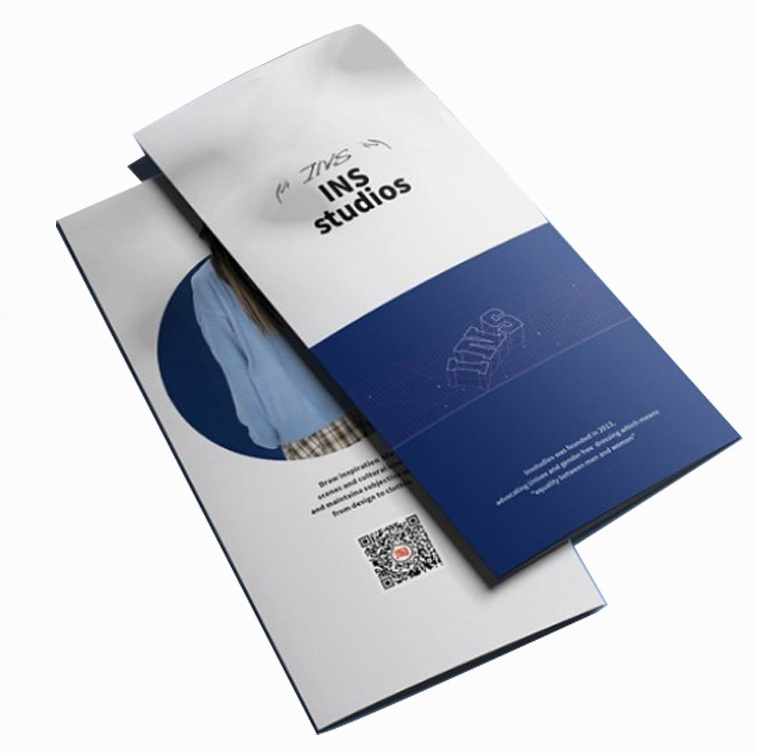 Manufacture Custom Waterproof Folding Flyers Coated Paper Trifold Leaflet Video Brochure Printing