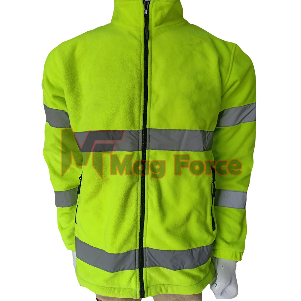 High Vis 100% Polyester Waterproof Reflective Security Jacket Zipper Up Full Sleeve Security Jacket For Men's