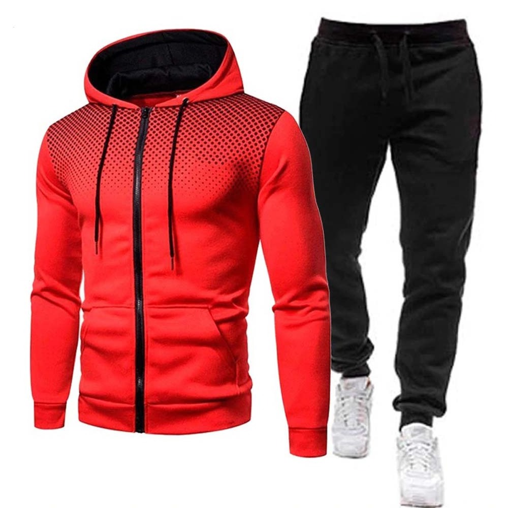 Adult Men's Track Suit White And Black Trouser Zipper Up Plus Size Fleece Tracksuit For Adult Men's