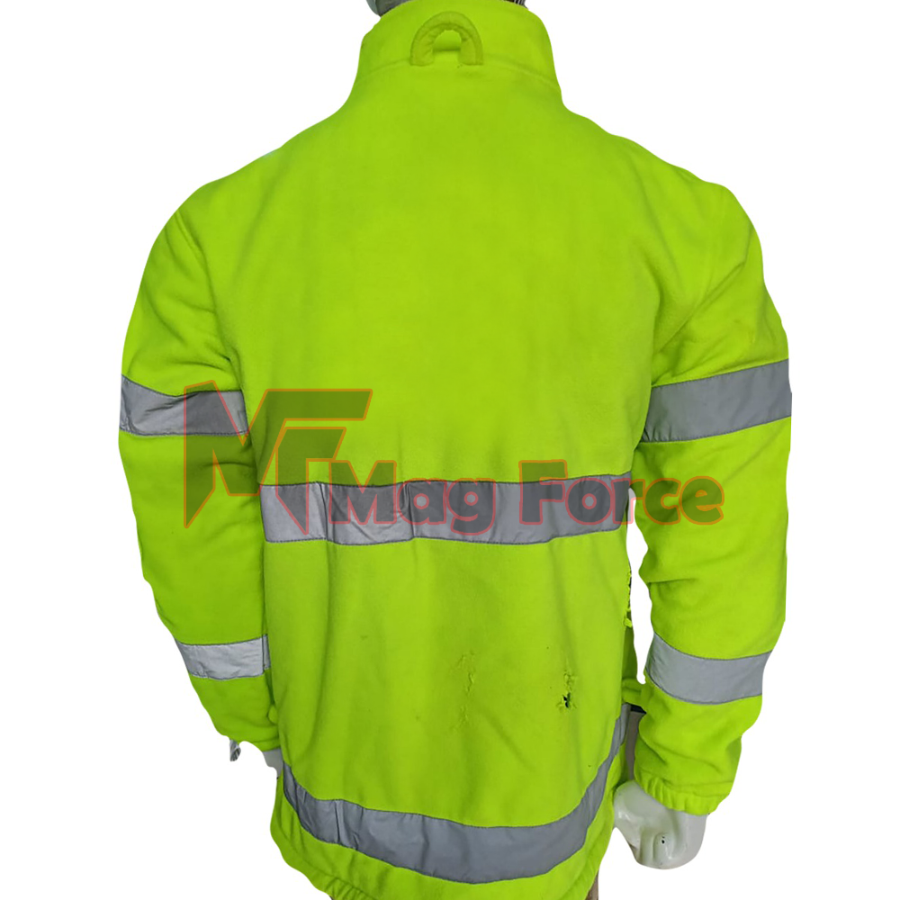 High Vis 100% Polyester Waterproof Reflective Security Jacket Zipper Up Full Sleeve Security Jacket For Men's