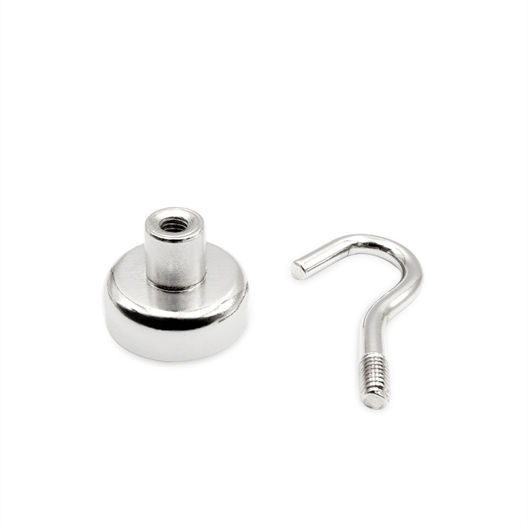 Cool Hand Screw Hole Heavy Duty Wall Holding Neodymium Magnet Hook Men Hanger Industrial Magnet Permanent Ball