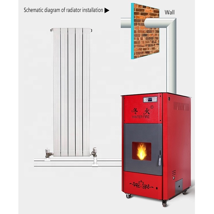 Remote control vertical  biomass boiler wood pellet stove from italy electric fireplace stove