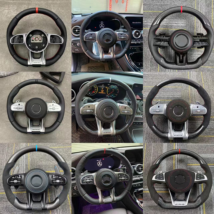 Carbon Fiber Interior Accessories custom steering wheel modified steering wheel steering rainbow wheel for mercedes benz c glass