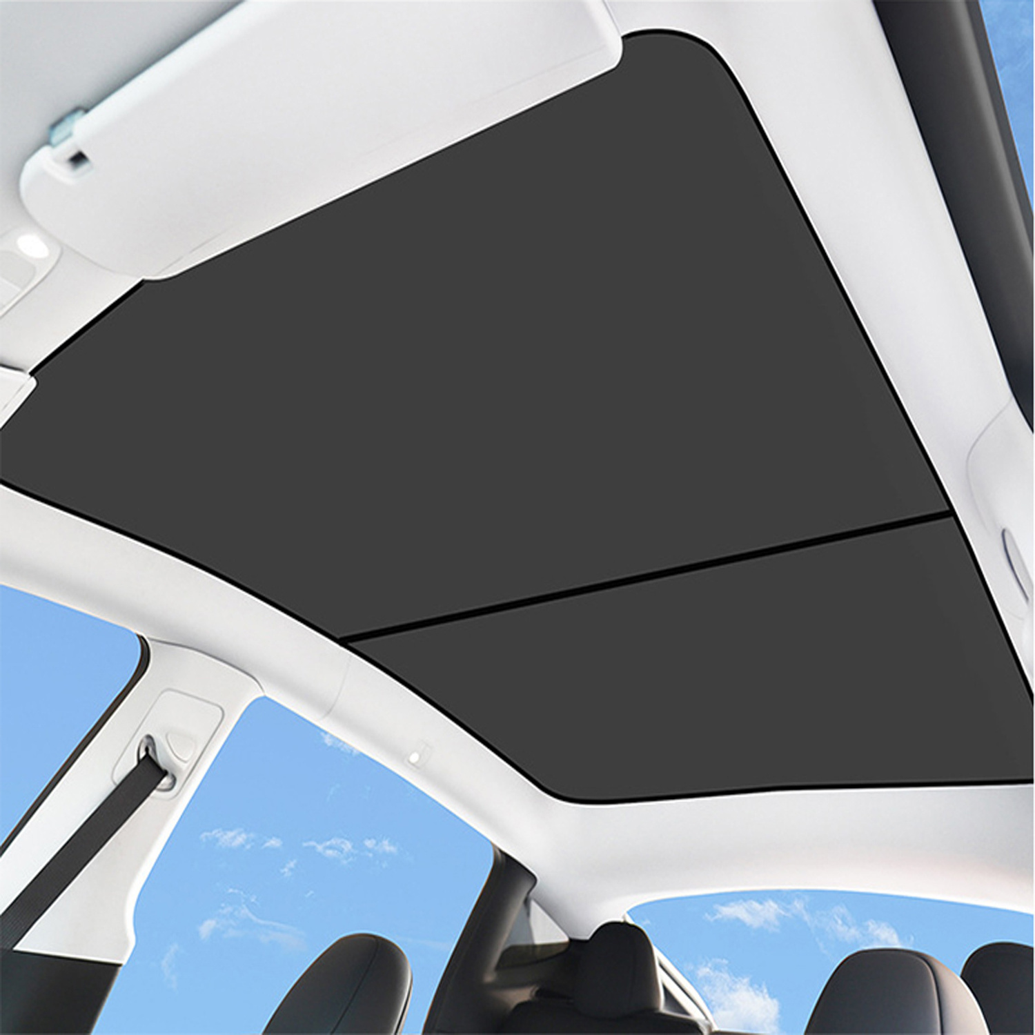 Two in one high-density fiber tesla model y roof sunshade panoramic sunroof car sunscreen cover tesla model x suv for car