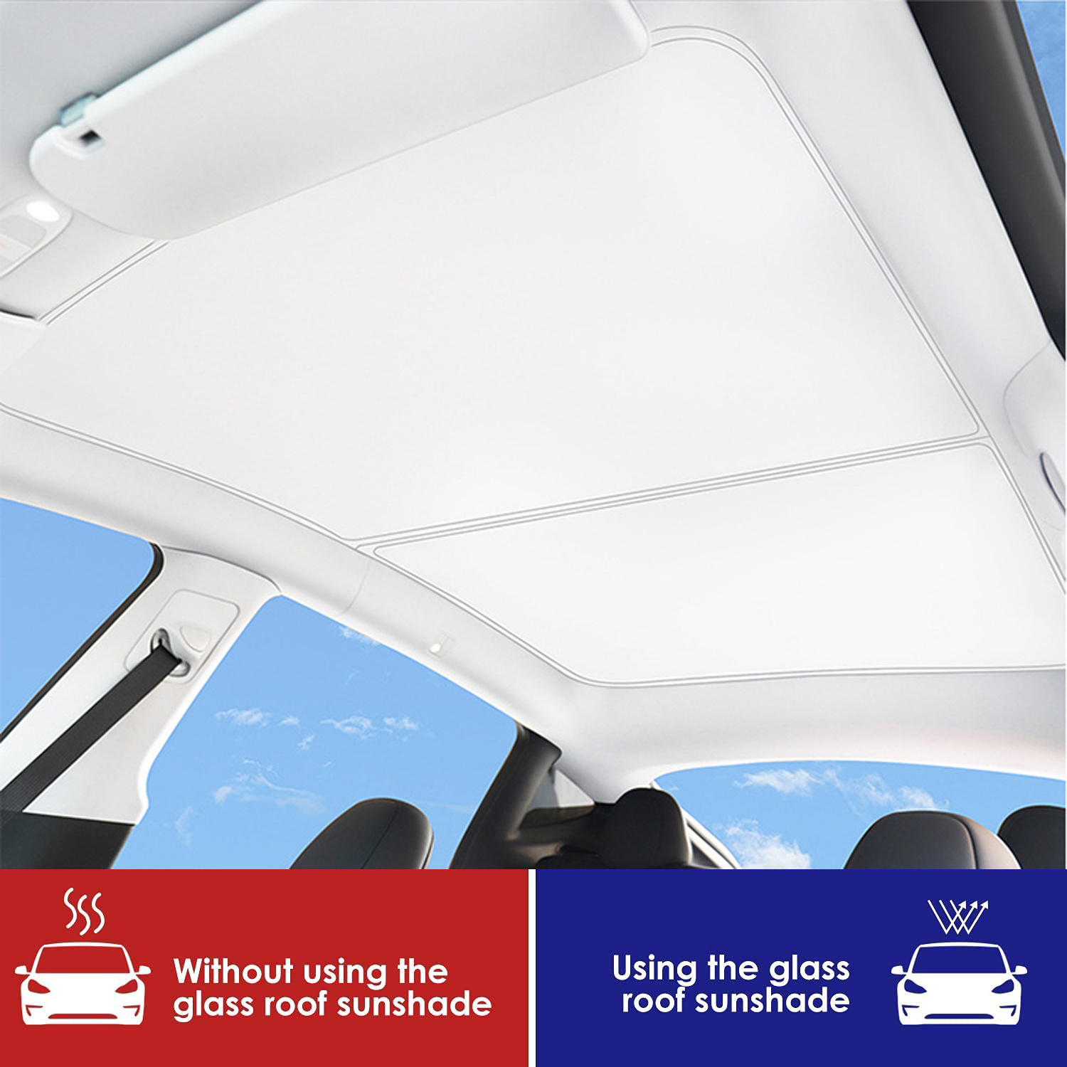 Two in one high-density fiber tesla model y roof sunshade panoramic sunroof car sunscreen cover tesla model x suv for car