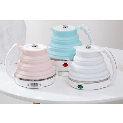 Food Grade Silicone Travel Foldable Electric Kettle Boil Dry Protection Portable  silicone kettle with Dual Voltage