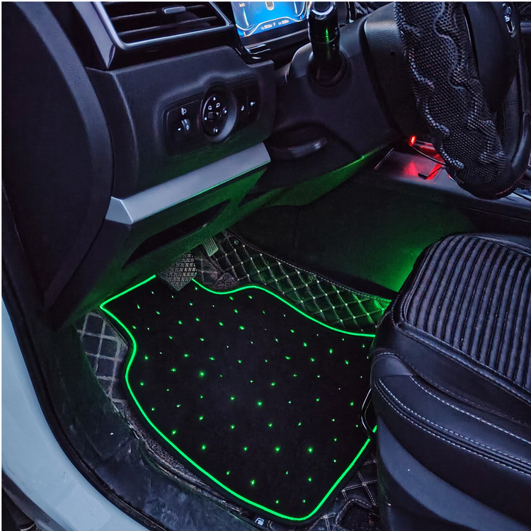 With illuminated edges 12V Universal Size App control Starlight Car Mat Set Fiber Optic Starlight Car Floor Mats