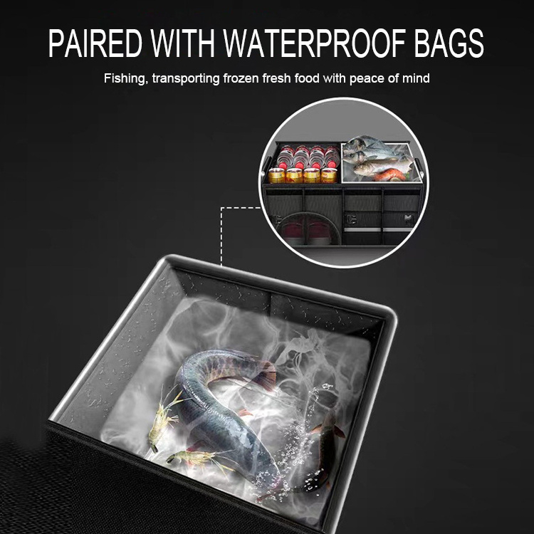 Peripheral retractable mesh bag  outdoor camping car storage box for trunk shoes organizers storage auto car trunk organizer