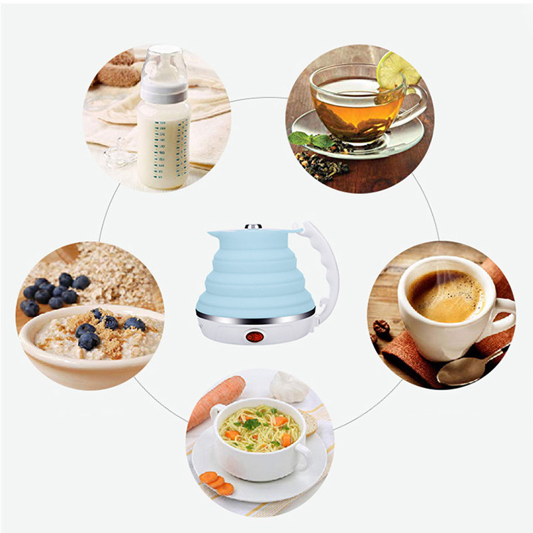 Travel Collapsible Electric Kettle Food Grade SiliconeElectric Kettle Boiling water Dual Voltage