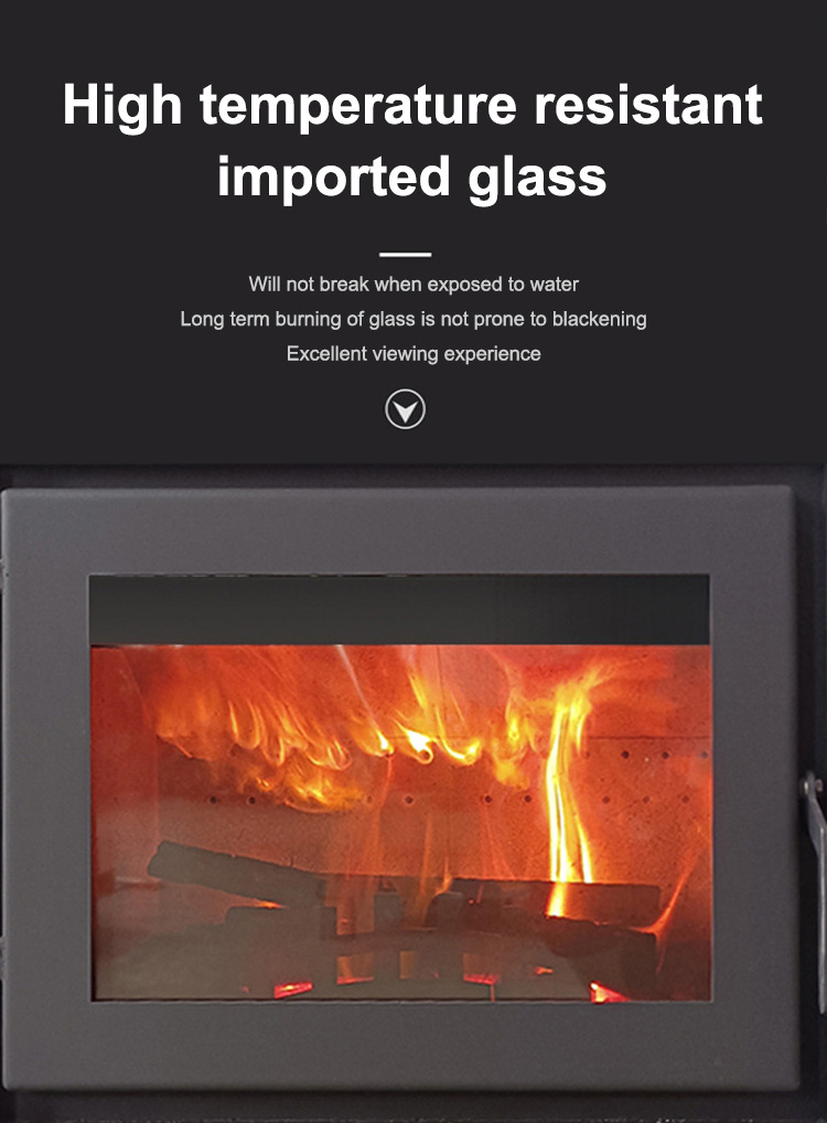 Viewing glass furnace doors cast iron indoor wood burning stoves fireplace Top 153mm chimney opening fireplace wood stove