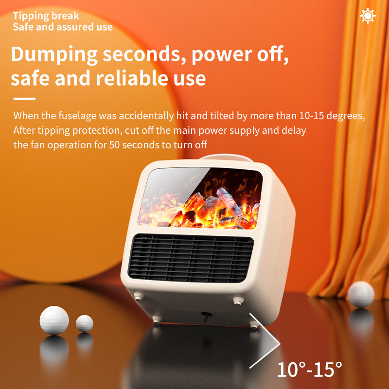 new design mini  portable fan heater Flame Effect Heater  Home Fireplace Ptc Electric Desktop Heater