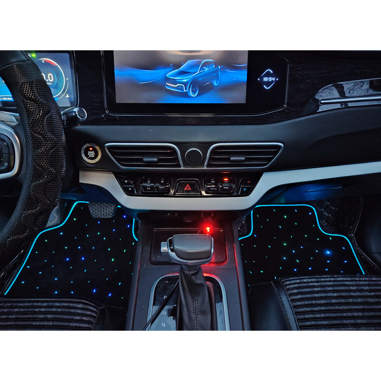 With illuminated edges 12V Universal Size App control Starlight Car Mat Set Fiber Optic Starlight Car Floor Mats