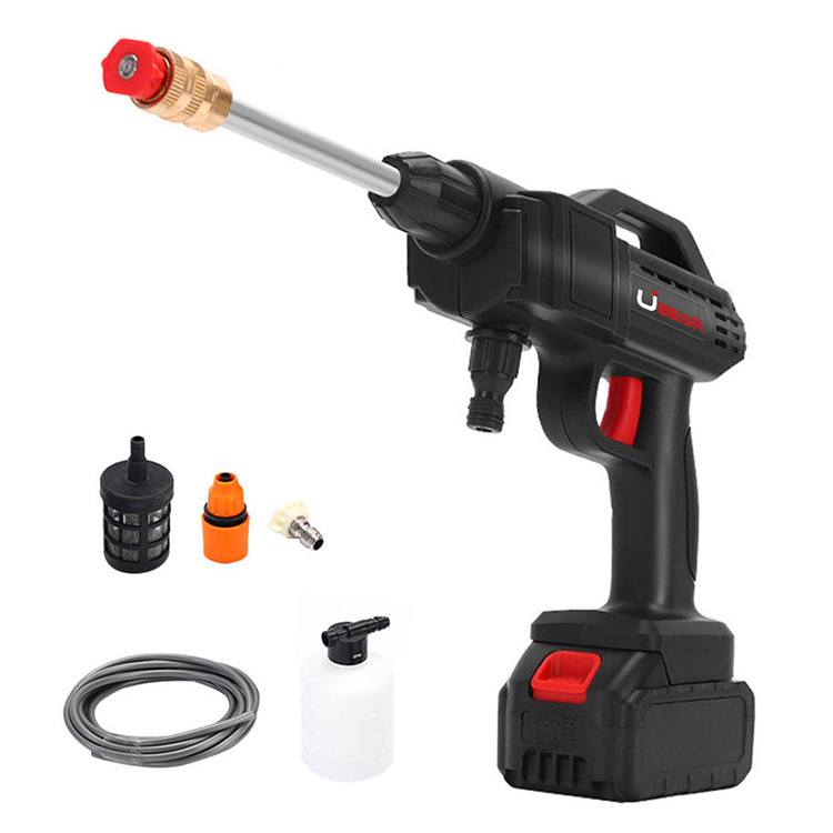 Cordless handheld charging cordless lithium battery high pressure water gun cleaning gun for cars wash spray gun soap foam