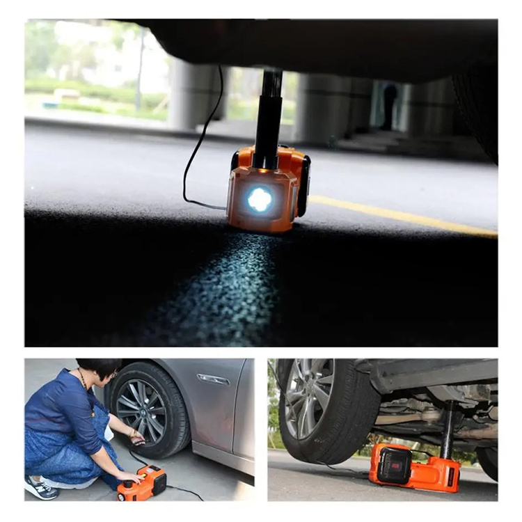 3 in 1  thickened steel plate anti slip cross groove wireless  hydraulic lifting jacks car jack electric hydraulic and tyre pump