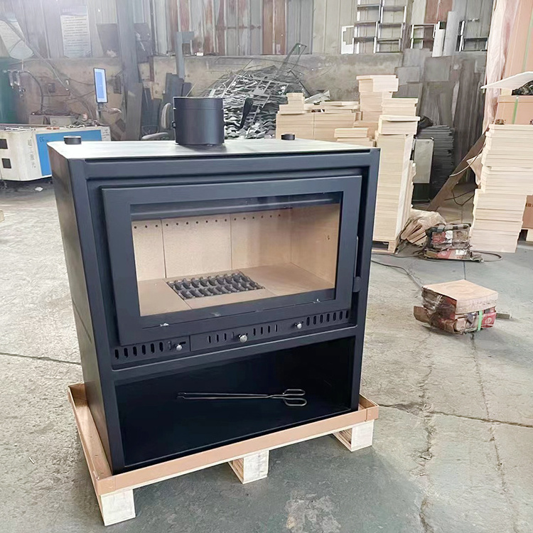 Wood burning stove with no smoke furnace heating Water heat exchange wood fireplace indoor