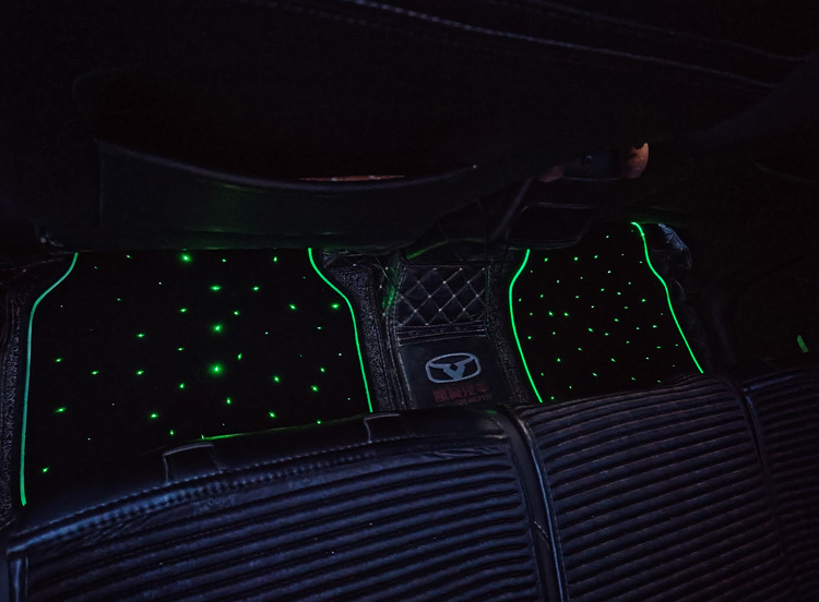 With illuminated edges 12V Universal Size App control Starlight Car Mat Set Fiber Optic Starlight Car Floor Mats