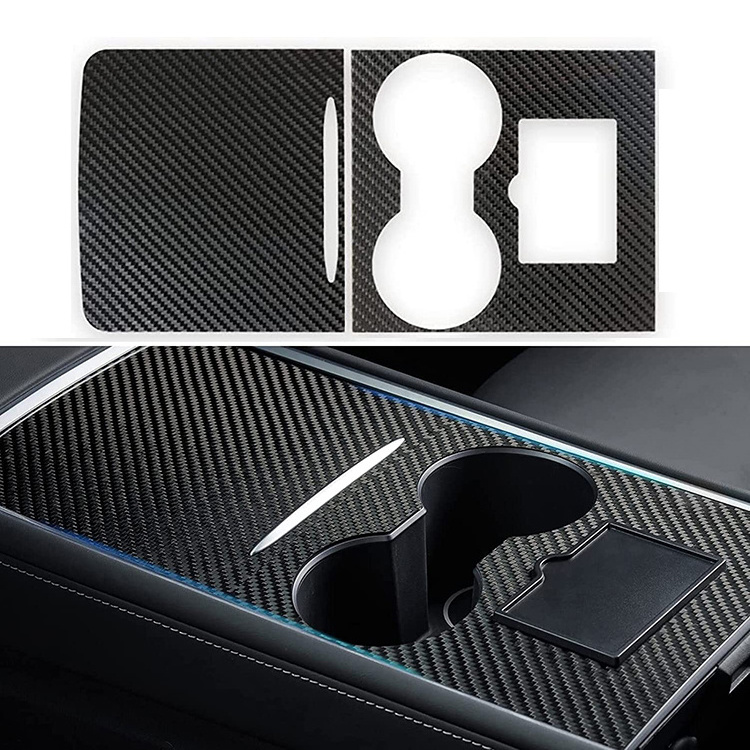 Interior center console cover autoclave dry carbon fiber accessories carbon fiber for tesla model 3 Y