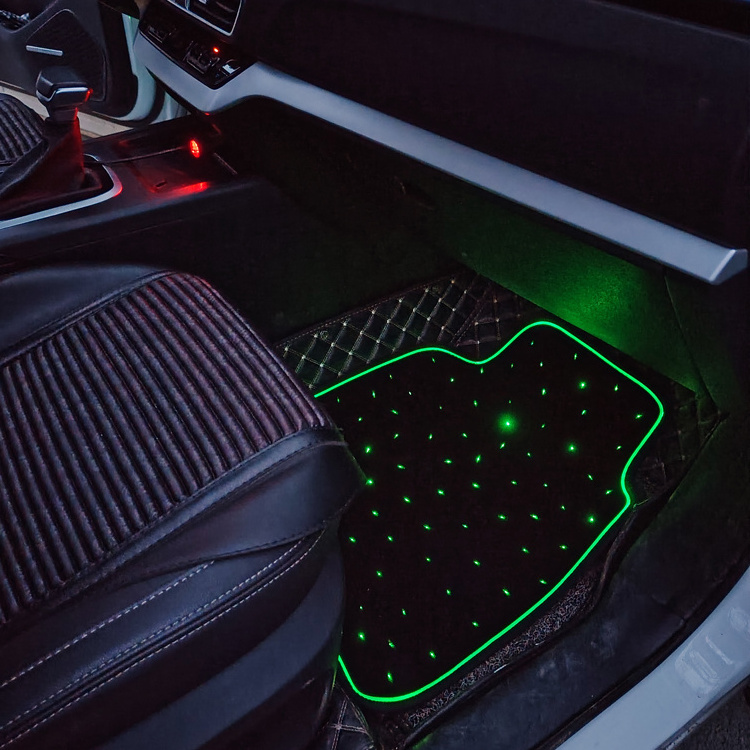 With illuminated edges 12V Universal Size App control Starlight Car Mat Set Fiber Optic Starlight Car Floor Mats