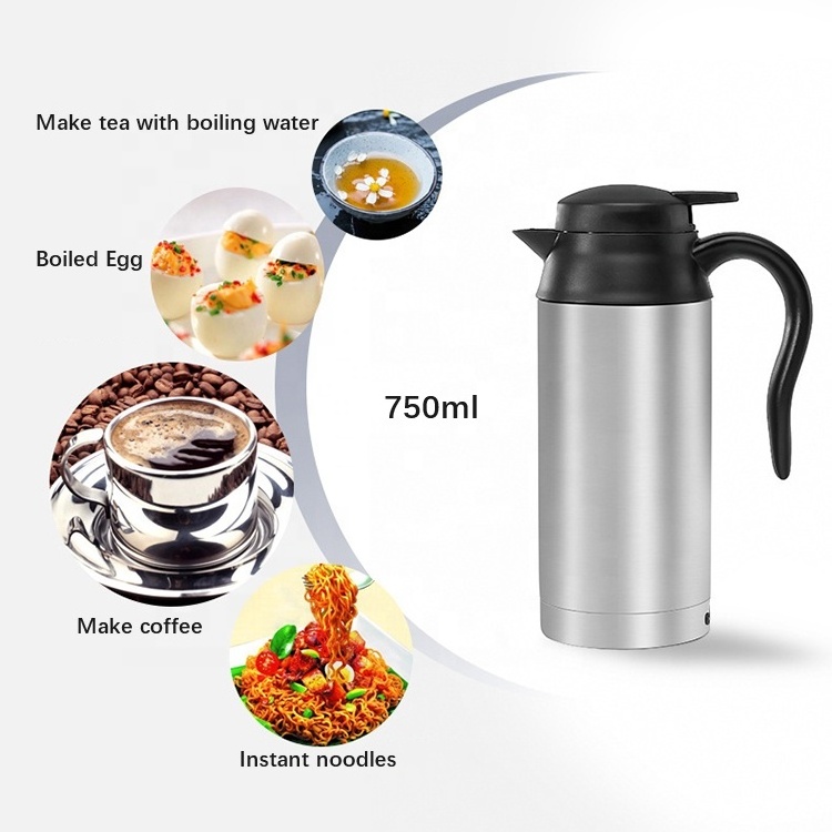 Portable Water Heater Travel Water Kettle 12V Stainless Steel Coffee Pot Tea Car Water Kettle Stainless Steel