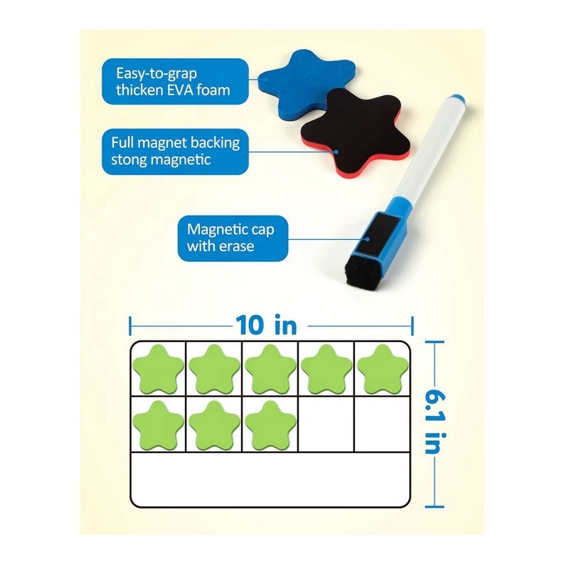 Magnetic Ten-Frame Set Math Manipulative EVA Number Counting Games Montessori Educational Toy Gift for  Classroom Kids