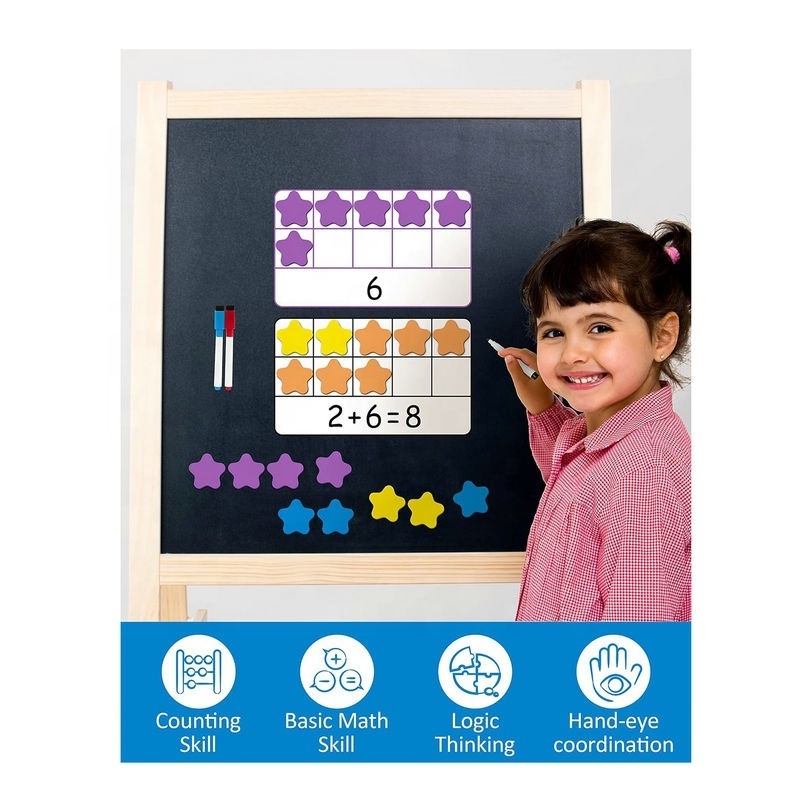 Magnetic Ten-Frame Set Math Manipulative EVA Number Counting Games Montessori Educational Toy Gift for  Classroom Kids