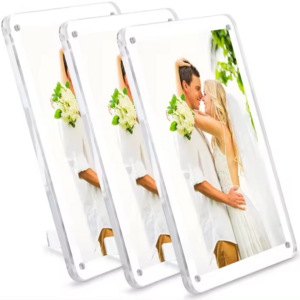 Custom Double Sided Acrylic Photo Frame 4x6 Clear Magnetic Photo Frame Display For Home Office With Support Stand