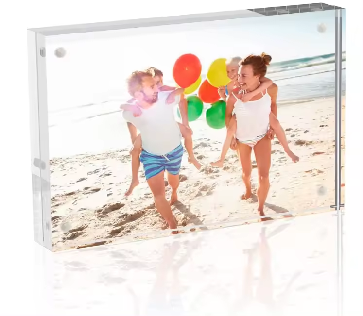 Wholesale Sublimation Family Plastic Tabletop Transparent 2x3 Inch Magnetic Acrylic Picture Photo Frame