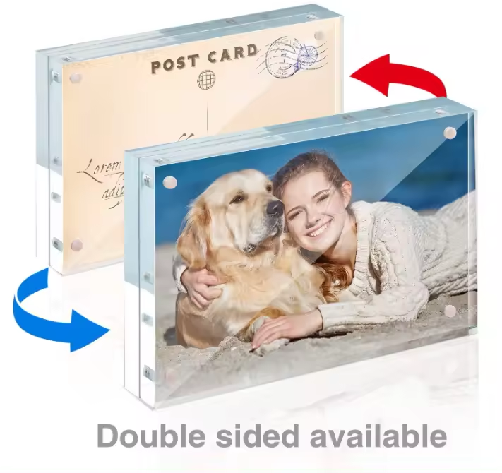 Wholesale Sublimation Family Plastic Tabletop Transparent 2x3 Inch Magnetic Acrylic Picture Photo Frame