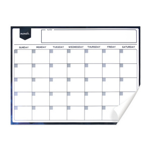 Large Dry Erase Calendar For Wall , Non Magnetic Monthly Planner Whiteboard Clings to All Smooth Surfaces.