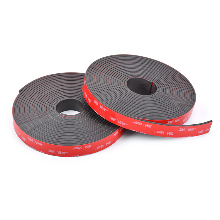 Customized Strong Double Side Self Adhesive Fridge Magnet Tape Rubber Magnetic Tape Roll Flexible Magnetic Strip