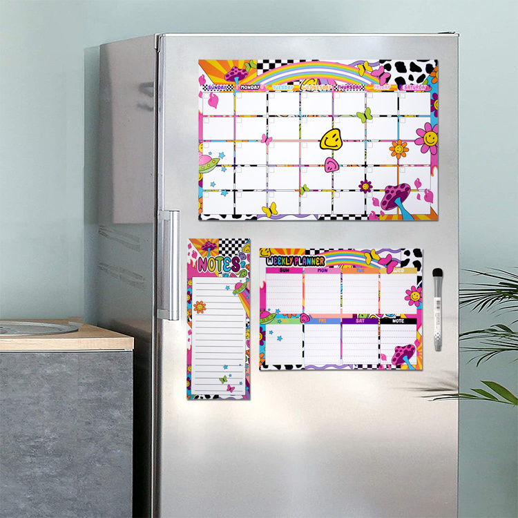 High Quality Decoration Single Piece Fridge Magnetic Calendar Whiteboard For Refrigerator