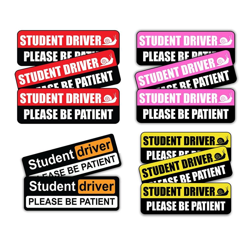 Custom Stickers New Driver Magnetic Decals Please Be Patient Student Driver Magnet Reflective Fade Resistant Sticker For Cars