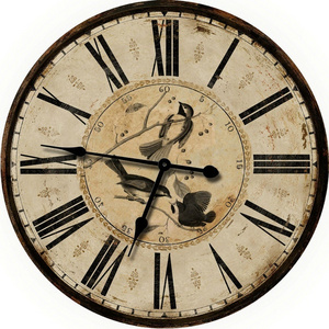 Dia 60cm Lovely Birds Antique Wooden Wall Clock