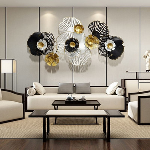 Hollow Gold Luxury Flower Layers Home living Room Cafe Metal Wall Hanging Decor