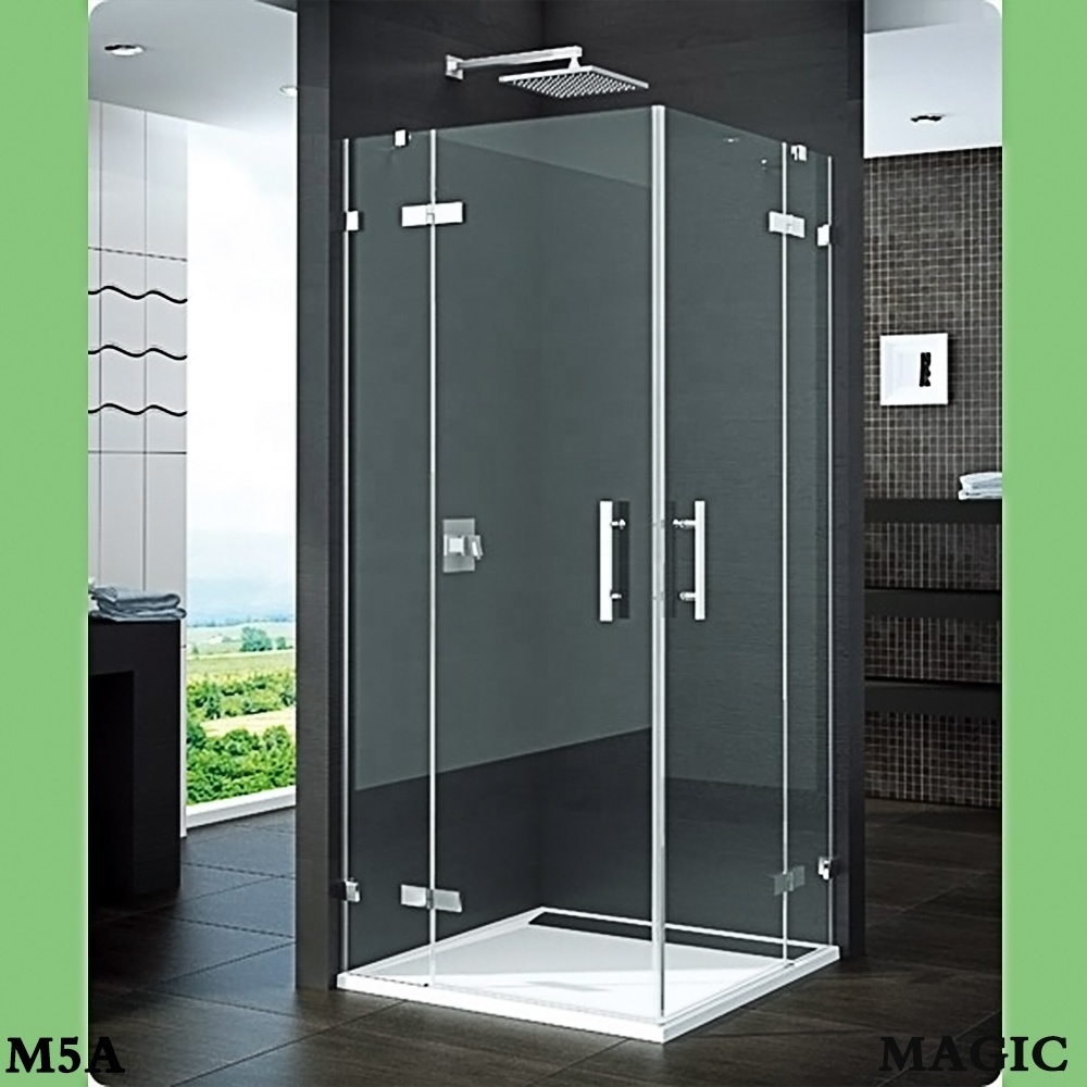 Direct Factory,beautiful design,square,frameless,double swing doors open style shower enclosure