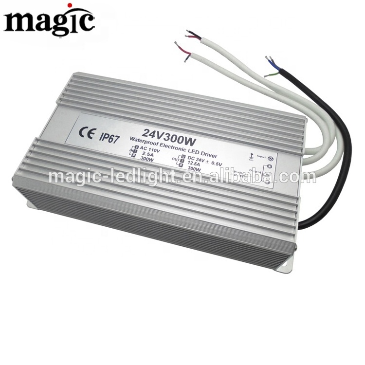 300W AC110V AC220V  DC12V DC24V Outdoor Waterproof LED Driver IP67 power supply