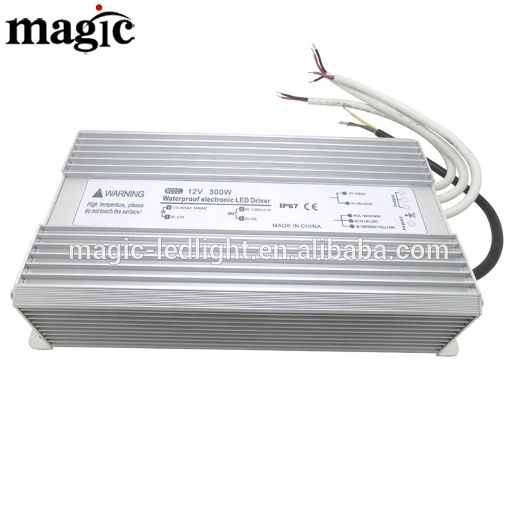 300W AC110V AC220V  DC12V DC24V Outdoor Waterproof LED Driver IP67 power supply