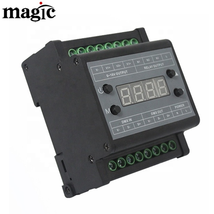 DMX303 0-10V or 220V output  DMX Triac Dimmer DMX 0-10V Dimmer