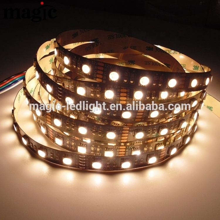 4 in 1 12V 24V 60LEDs black pcb IP20 IP65 IP67 IP68 2700K 3000K 5600K 6000K Ra90 RGBW LED strip light