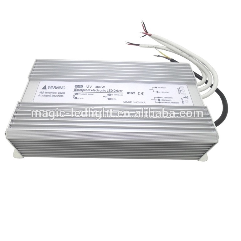 300W AC110V AC220V  DC12V DC24V Outdoor Waterproof LED Driver IP67 power supply