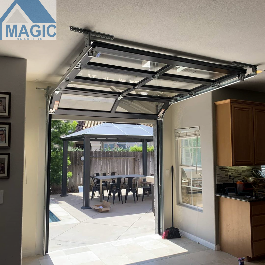 easy install glass smooth garage door skins  with German motor other doors