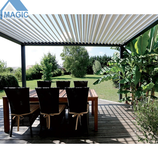 Cheap Factory Price 10 Feet X 10 Ft Motorized Adjustable Waterproof Sun Resistant Louvered Aluminum Pergola Canopy