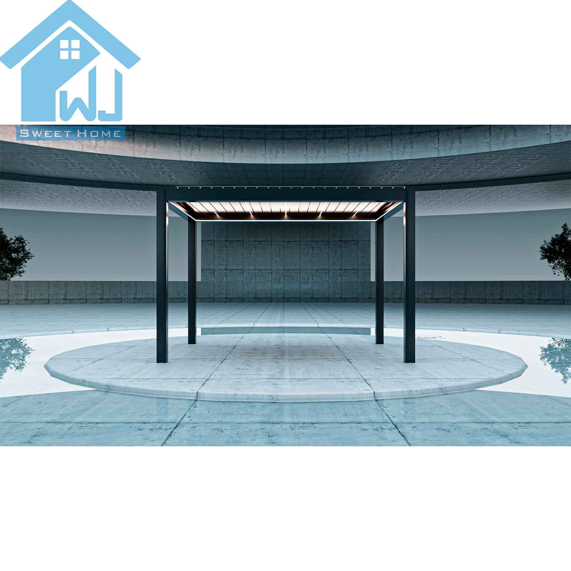 white and grey pergola Chinese factory directly supply fast delivery standard size aluminum pergola outdoor modern design gazebo