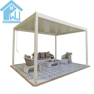 white and grey pergola Chinese factory directly supply fast delivery standard size aluminum pergola outdoor modern design gazebo