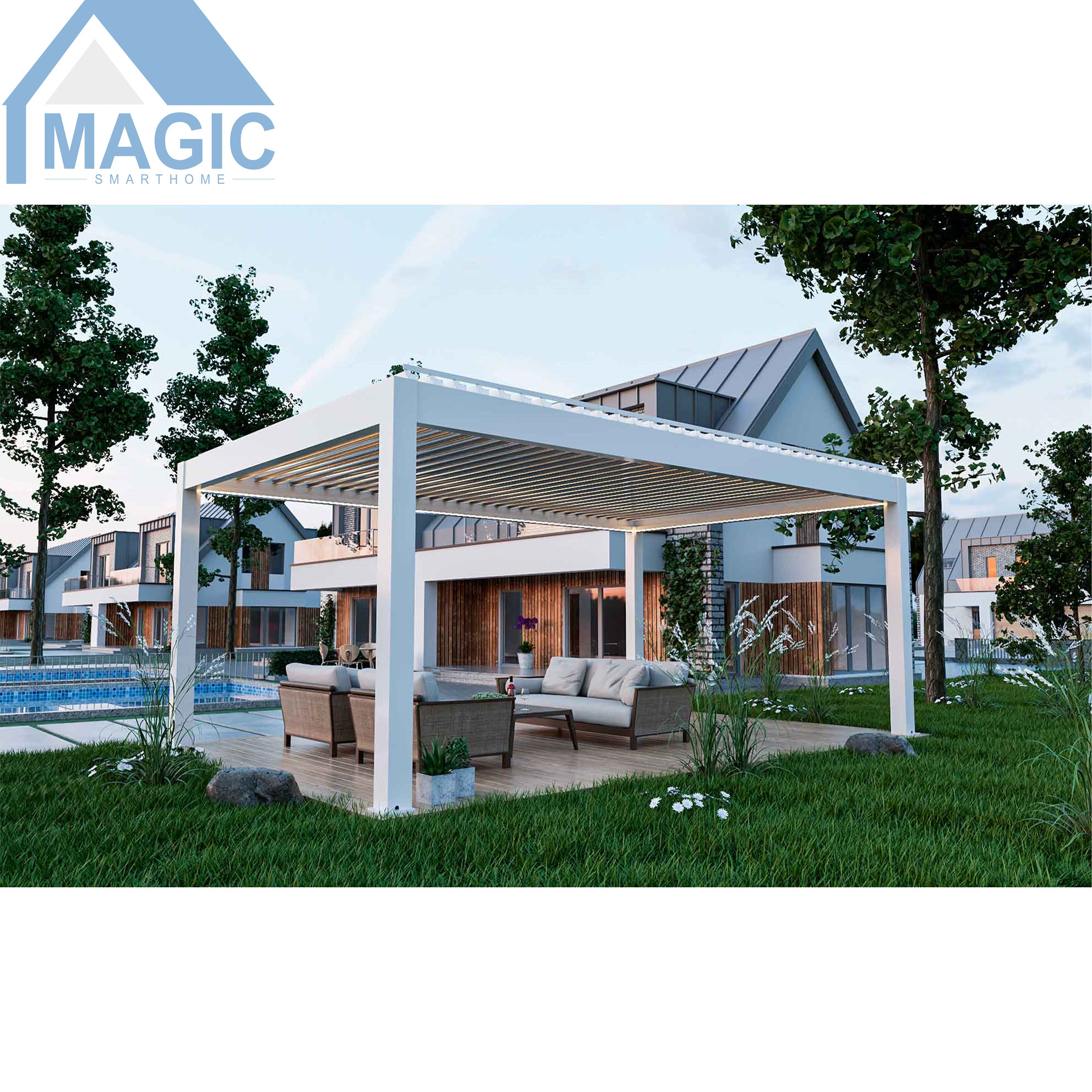 lianhong good service quality pergola gazebo outdoor aluminum pergola made in china outdoor spa gazebo OEM