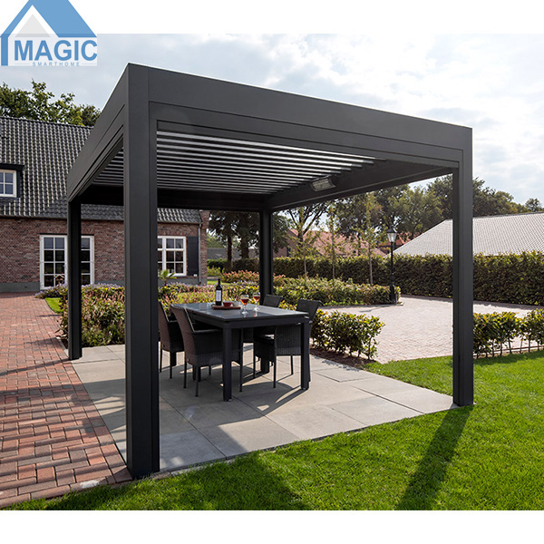 Motorized Gazebo Shade Covering Outdoor Cabanas Waterproof Aluminium Pergola Kit aluminum pergola turkey