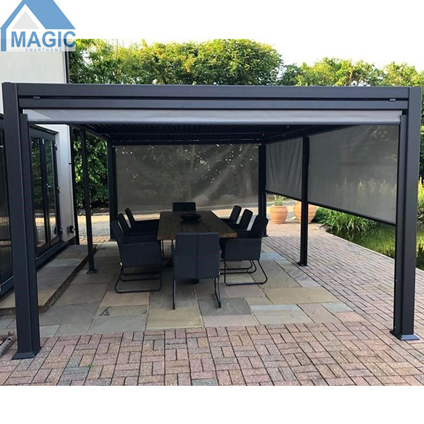 Motorized Gazebo Shade Covering Outdoor Cabanas Waterproof Aluminium Pergola Kit aluminum pergola turkey