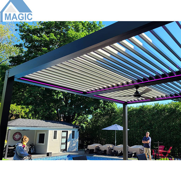 Electric Bioclimatic Pergola Awning Aluminum Balcony GazeboSunshade Pergola Electric	Outdoor Aluminum Arches Gazebo