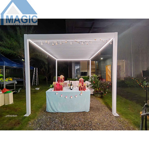 Waterproof Aluminum Patio Coverings Electric Opening Roof System Garden Bioclimatic Pergola turkey  OEM